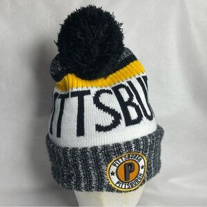 City of Pittsburgh “P” Logo Patch Black and Gold Beanie Hat One Size Knit Cap